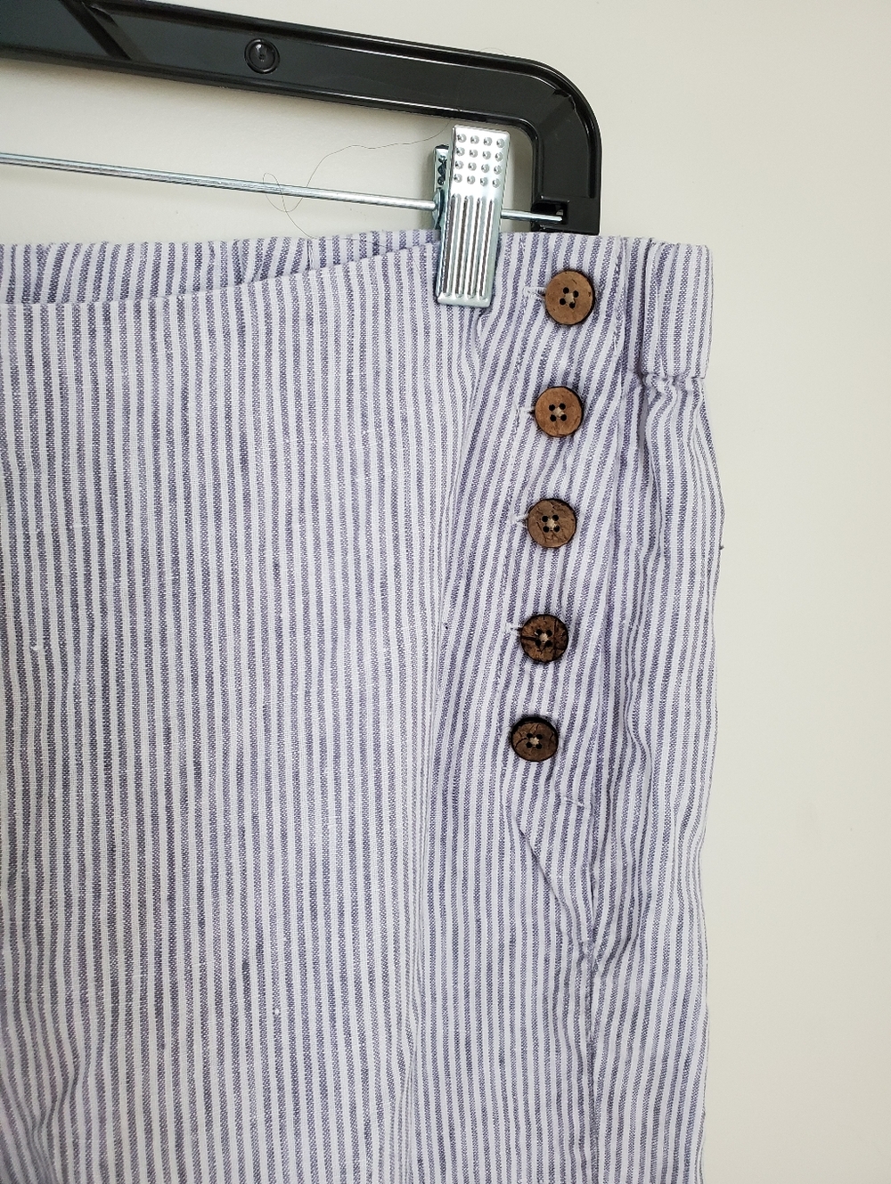 J. Jill Love Linen Light Blue & White Stripe Wide Leg Pants - Picture 5 of 5